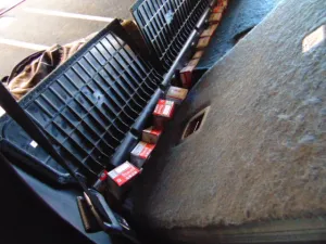 Ammunition concealed in seat void.