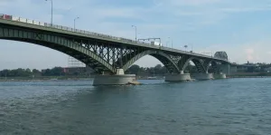 Peace Bridge border crossing between Buffalo, N.Y. and Fort Erie, Canada.