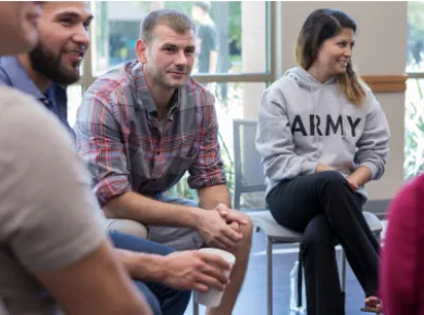 Image, People sitting in a circle and talking. Link, Events