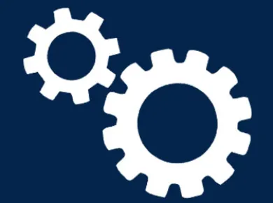 Gears on blue background