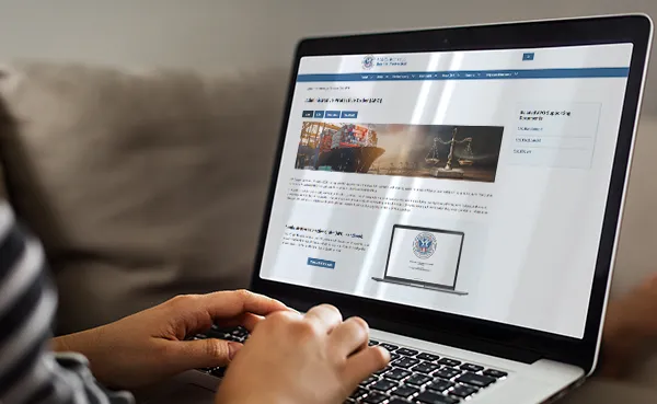Image showing APO webpage on a laptop screen