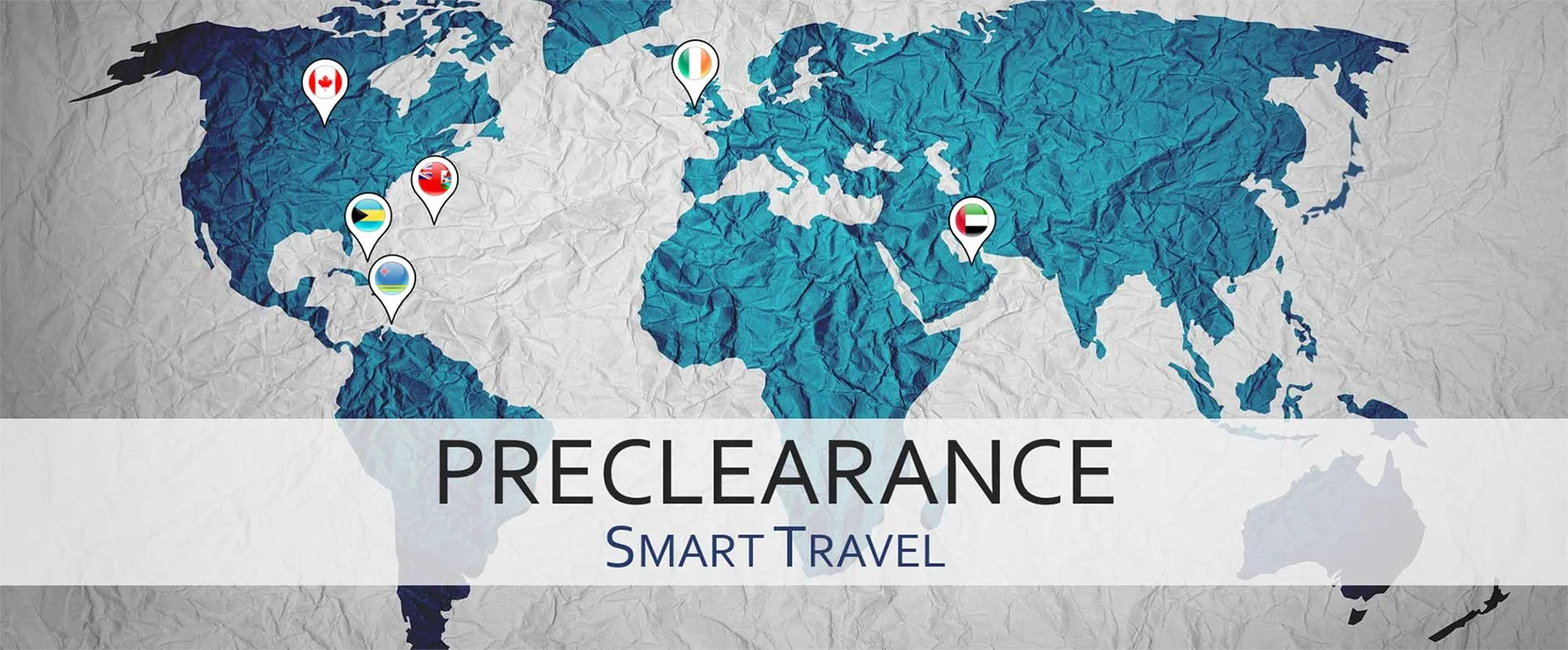 Preclearance map with text that reads Preclearance Smart Travel